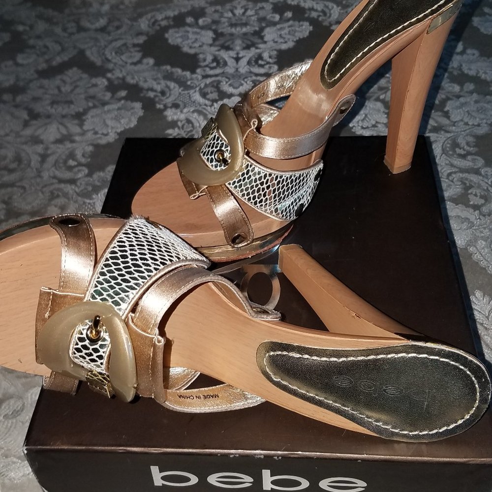 Gold Bebe heels